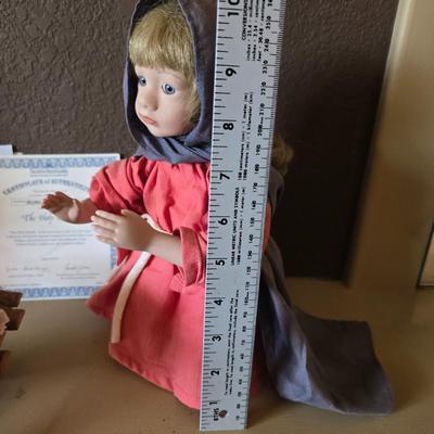 Ashton-Drake “The Holy Family” Porcelain Nativity Doll Set with COAs