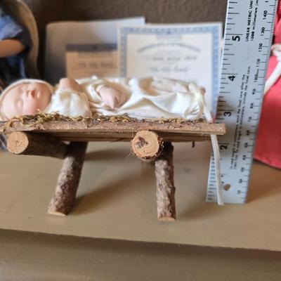 Ashton-Drake “The Holy Family” Porcelain Nativity Doll Set with COAs