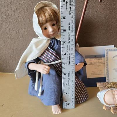 Ashton-Drake “The Holy Family” Porcelain Nativity Doll Set with COAs