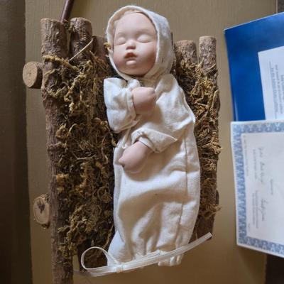 Ashton-Drake “The Holy Family” Porcelain Nativity Doll Set with COAs