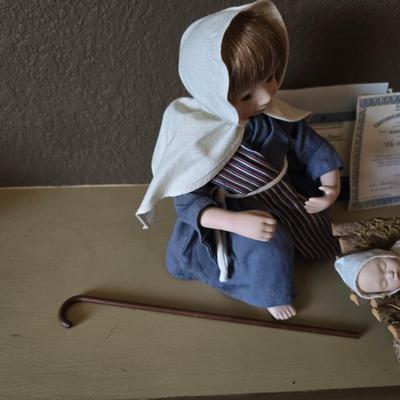 Ashton-Drake “The Holy Family” Porcelain Nativity Doll Set with COAs