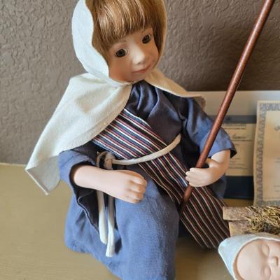 Ashton-Drake “The Holy Family” Porcelain Nativity Doll Set with COAs