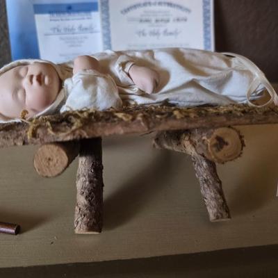 Ashton-Drake “The Holy Family” Porcelain Nativity Doll Set with COAs