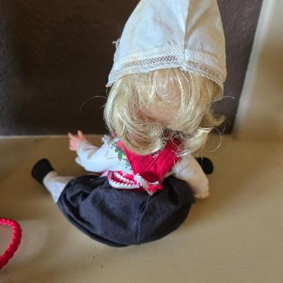 Set of 2 Scandinavian Dolls – 12" Dressed Doll with Stand + 6" Doll with Accessories