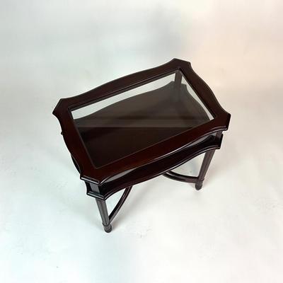 Sale Photo Thumbnail #59: Measurements:
24" width, 16" depth, 26.5" height

Dark stain on wood, see pictures