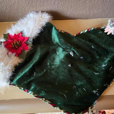 Precious Moments Christmas Doll – Green Holiday Dress with Matching Stocking