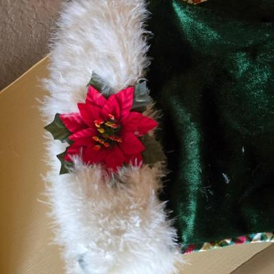 Precious Moments Christmas Doll – Green Holiday Dress with Matching Stocking