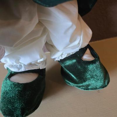 Precious Moments Christmas Doll – Green Holiday Dress with Matching Stocking