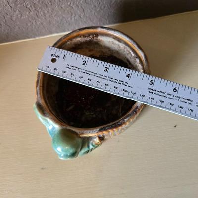 Ceramic Decor Lot – Mid-Century Cat, Baby Yoda Planter & Ombre Vase