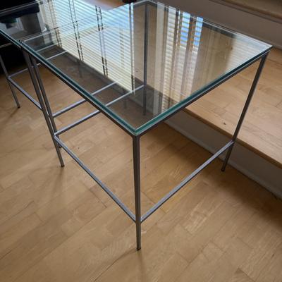 Two Glass Top Side Tables (D-BM)