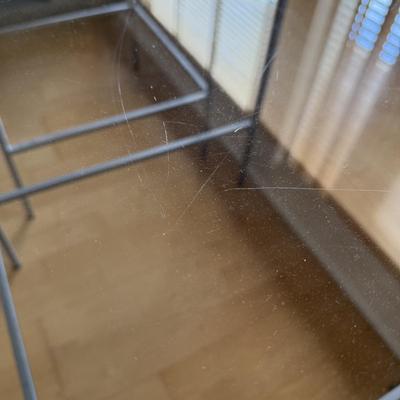 Two Glass Top Side Tables (D-BM)