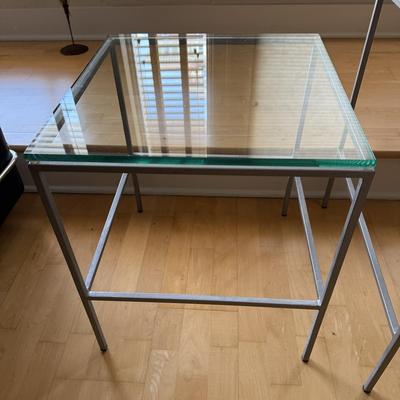 Two Glass Top Side Tables (D-BM)