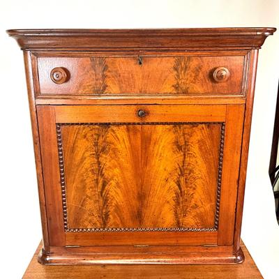 Sale Photo Thumbnail #64: Measurements:
Both: 53.75" height, 18.5" depth, 25" width 
Top piece separate: 24.5" height, 11.75" depth, 23.5" width
Comes with three keys
