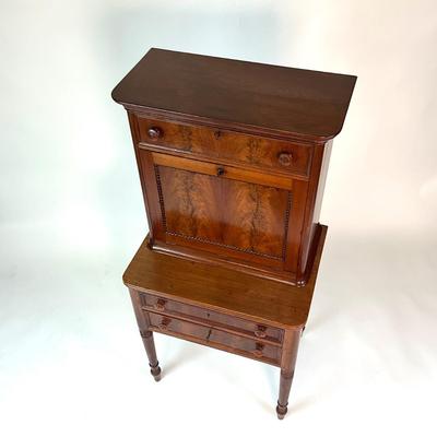 Sale Photo Thumbnail #63: Measurements:
Both: 53.75" height, 18.5" depth, 25" width 
Top piece separate: 24.5" height, 11.75" depth, 23.5" width
Comes with three keys