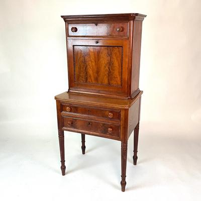 Sale Photo Thumbnail #62: Measurements:
Both: 53.75" height, 18.5" depth, 25" width 
Top piece separate: 24.5" height, 11.75" depth, 23.5" width
Comes with three keys