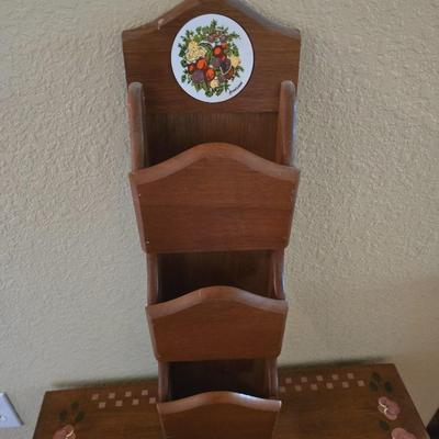 Hand-Painted Country Bench & Wooden Wall Mail Sorter