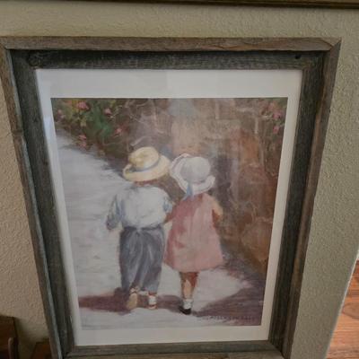 Framed Art Print Pair – Country Childhood Scenes