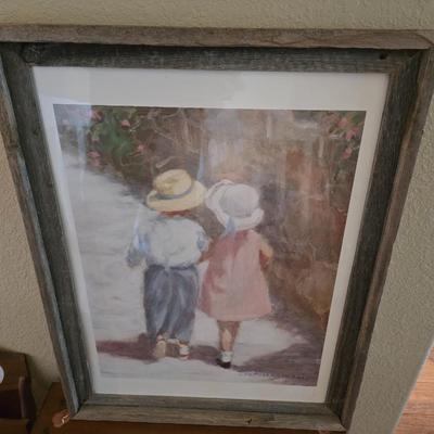 Framed Art Print Pair – Country Childhood Scenes