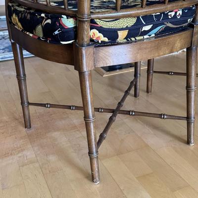 Two Hekman Furniture Mid Century Style Faux Bamboo Chairs (D-DZ)