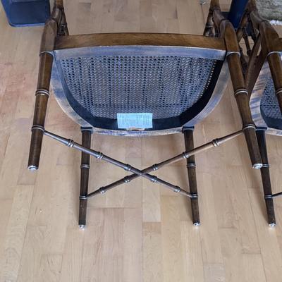 Two Hekman Furniture Mid Century Style Faux Bamboo Chairs (D-DZ)