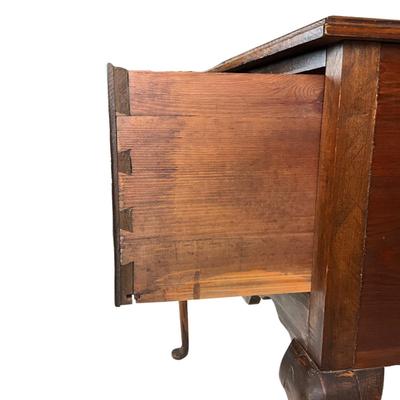 Sale Photo Thumbnail #91: Comes with three drawers, top of low boy is not attached, and does not have backing on rear.
Measurements:
41" width, 18.5" depth, 36" height