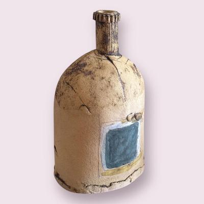 Abstract Ceramic Sculpture w/ Stand (D-DZ)