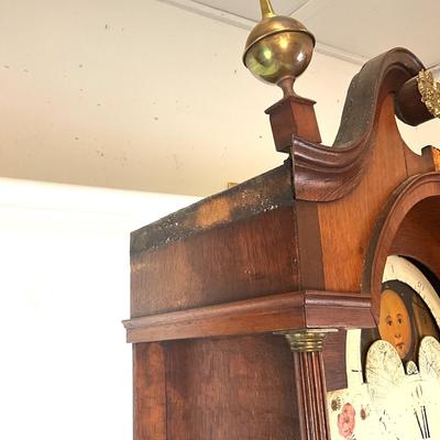 Sale Photo Thumbnail #126: Measurements:
7'3"Height, 20.5"Width, 10"Depth
Needs to be repaired doesn't operate, stands at a tilt, missing pieces, cracked on the top, missing finial , see pictures