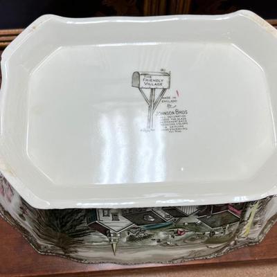 2 pc Johnson Brother’s Tureen “The Friendly Village” see description
