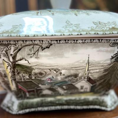 2 pc Johnson Brother’s Tureen “The Friendly Village” see description