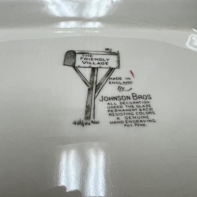 2 pc Johnson Brother’s Tureen “The Friendly Village” see description