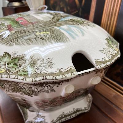 2 pc Johnson Brother’s Tureen “The Friendly Village” see description