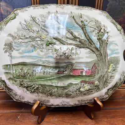 2 pc Johnson Brother’s Tureen “The Friendly Village” see description