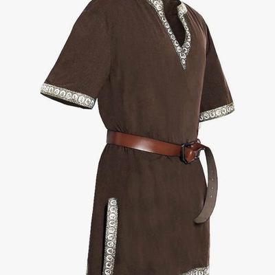 Medium Runcati Mens Medieval Costume Halloween Renaissance Tunic Viking Knight Pirate Warrior LARP Shirts