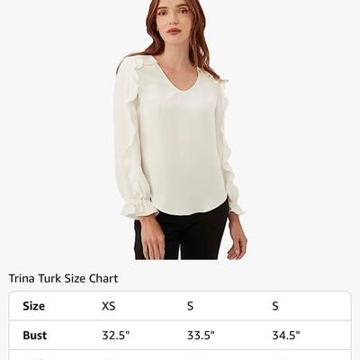 Medium Trina Turk Women's Ruffle Sleeve Blouse