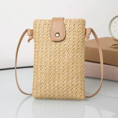 Woven Grass Phone Crossbody Bag Small Purse Beach Bag Summer Straw Bag