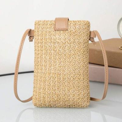 Woven Grass Phone Crossbody Bag Small Purse Beach Bag Summer Straw Bag
