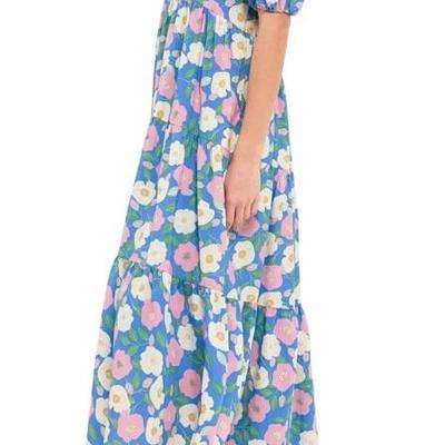 Medium ENGLISH FACTORY Floral Puff Sleeve Midi Dress