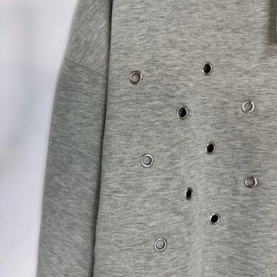 Large Grey Sweater with Daisy Flowers