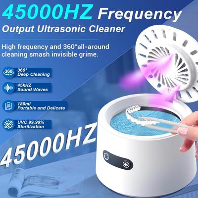Ultrasonic Cleaner for Jewelry, Retainers, Mouth Guards, Toothbrush Heads, Aligners & Dentures - Professional Portable Ultra Sonic...