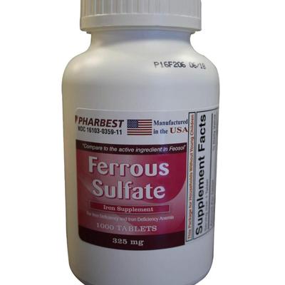 Ferrous Sulfate 325 mg Tablets, 1000 Count