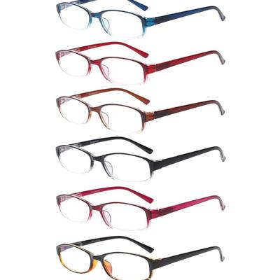 (+2.00) 6-Pack Ladies Reading Glasses for Women Blue Light Blocking Spring Hinge Fashion Eyeglasses Readers for Women