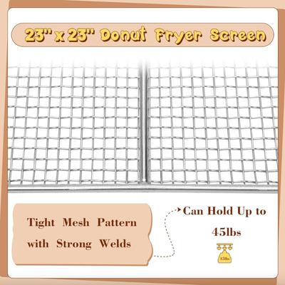 23 x 23" Donut Fryer Screen Heavy-Duty Woven Mesh Screen (16 Gauge)