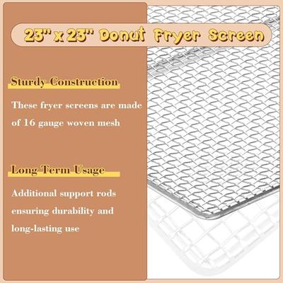 23 x 23" Donut Fryer Screen Heavy-Duty Woven Mesh Screen (16 Gauge)