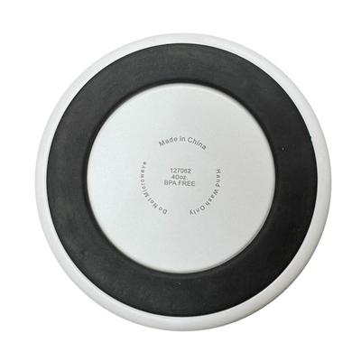 Stainless Steel Dog Bowl w/White Edges Printed w/Lockton Logo