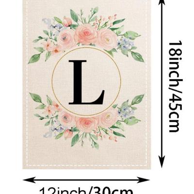 Monogram Letter L Garden Flags for Outside 12x18 Inch Double Sided, Outdoor Patio Front Porch Lawn Garden Decor,Spring Summer Decorations...