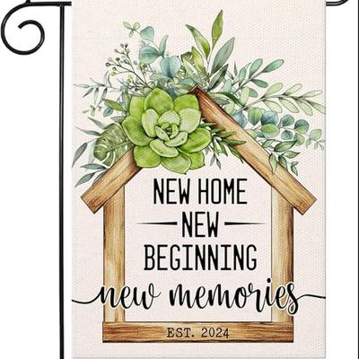 House Warming Gifts - Garden Flag 12x18 Double Sided - New Home Gift Ideas - Decorative Flags