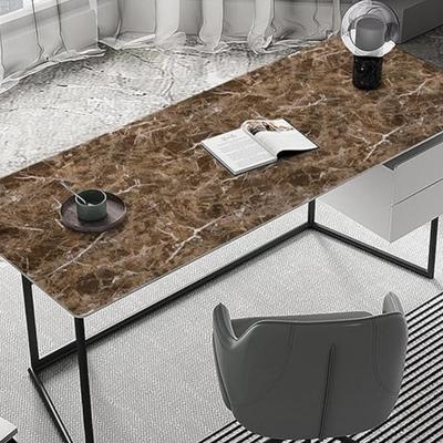 Glossy Brown Marble Granite Peel & Stick Vinyl Wallpaper Roll – 17" x 118" – Thick Removable Contact Paper