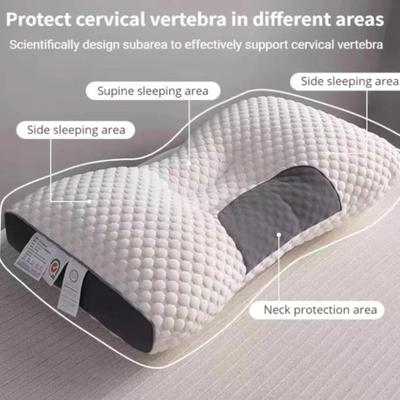 Pair of 3D Knitted Cotton Massage Pillow - Partition to Help Sleep & Protect The Neck Pillow Knitted Cotton Pillow Bedding