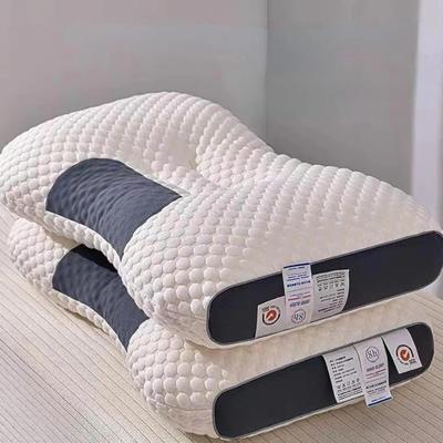 Pair of 3D Knitted Cotton Massage Pillow - Partition to Help Sleep & Protect The Neck Pillow Knitted Cotton Pillow Bedding