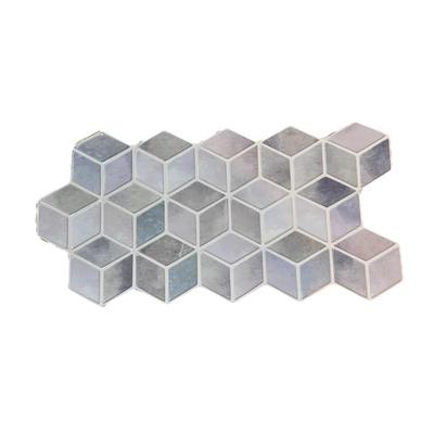 Blue Stone Hexacube - Walplus 20 Sheets Peel & Stick Self Adhesive Tile Stickers for Kitchen, Bathroom, Laundry Room, Etc